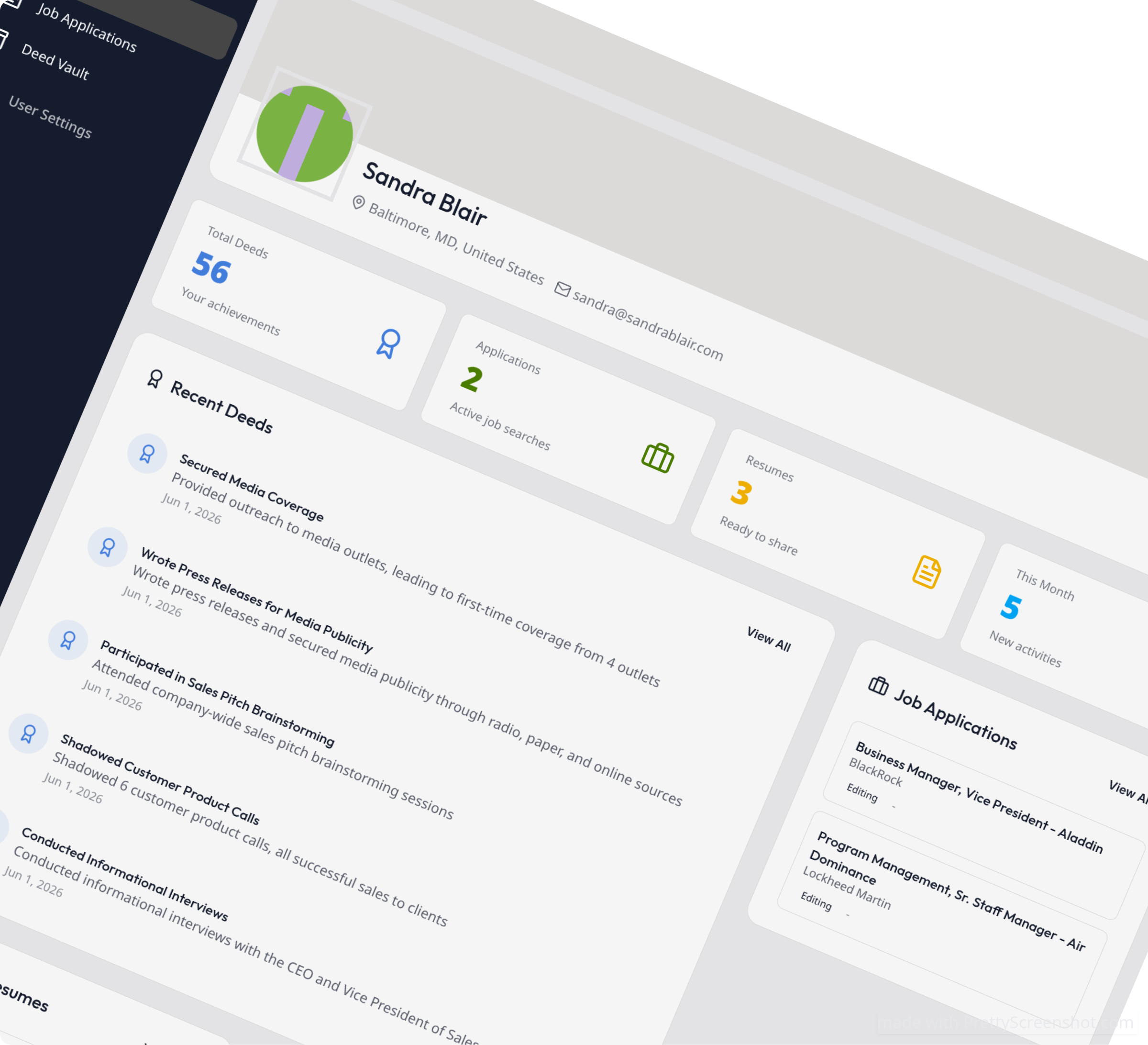 DeedTracker dashboard preview